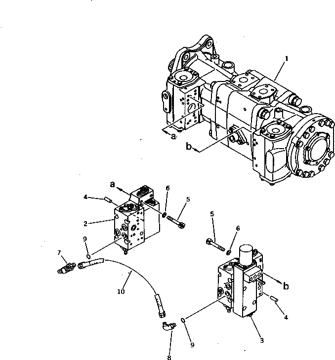 Схема запчастей Komatsu PC1000SP-1 - ГИДР. НАСОС. NO. (НАСОС БЛОК) (/) (С -STAGE SELECTOR  MODE OLSS)(№-) УПРАВЛ-Е РАБОЧИМ ОБОРУДОВАНИЕМ