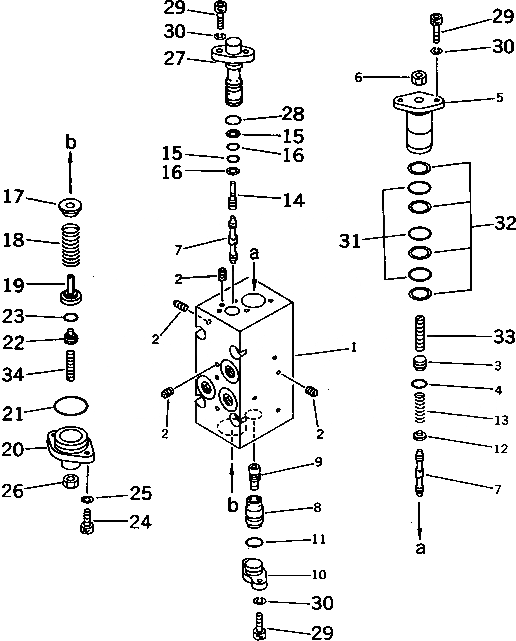 Схема запчастей Komatsu PC1000SP-1 - ГИДР. НАСОС. NO. (ЗАДН. CO И NC КЛАПАН) (/) (С -STAGE SELECTOR MODE OLSS)(№-) УПРАВЛ-Е РАБОЧИМ ОБОРУДОВАНИЕМ