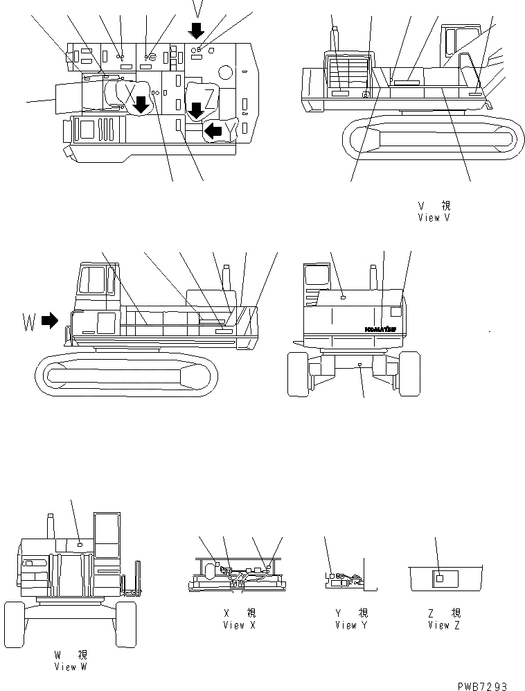 Схема запчастей Komatsu PC1000SP-1 - МАРКИРОВКА (ШАССИ) (ДЛЯ ЯПОН.)(№-) МАРКИРОВКА¤ ИНСТРУМЕНТ И РЕМКОМПЛЕКТЫ