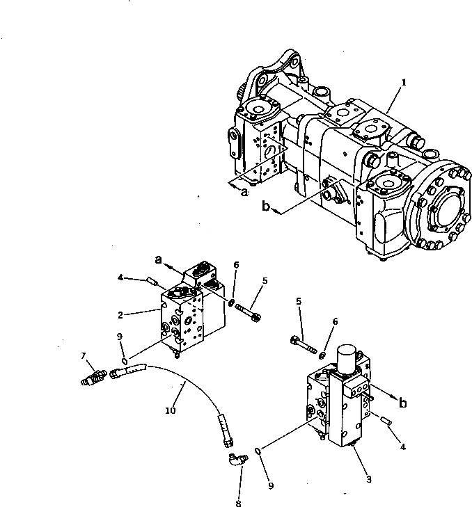 Схема запчастей Komatsu PC1000SE-1 - ГИДР. НАСОС. NO. (НАСОС БЛОК) (/) (С -STAGE SELECTOR  MODE OLSS)(№-) УПРАВЛ-Е РАБОЧИМ ОБОРУДОВАНИЕМ