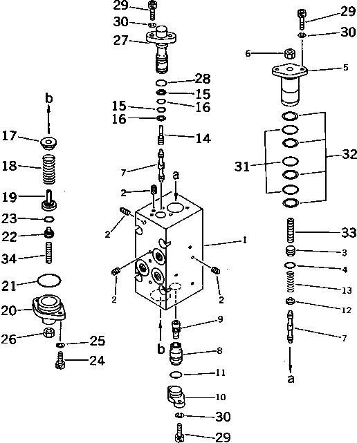 Схема запчастей Komatsu PC1000SE-1 - ГИДР. НАСОС. NO. (ЗАДН. CO И NC КЛАПАН) (/) (С -STAGE SELECTOR MODE OLSS)(№-) УПРАВЛ-Е РАБОЧИМ ОБОРУДОВАНИЕМ