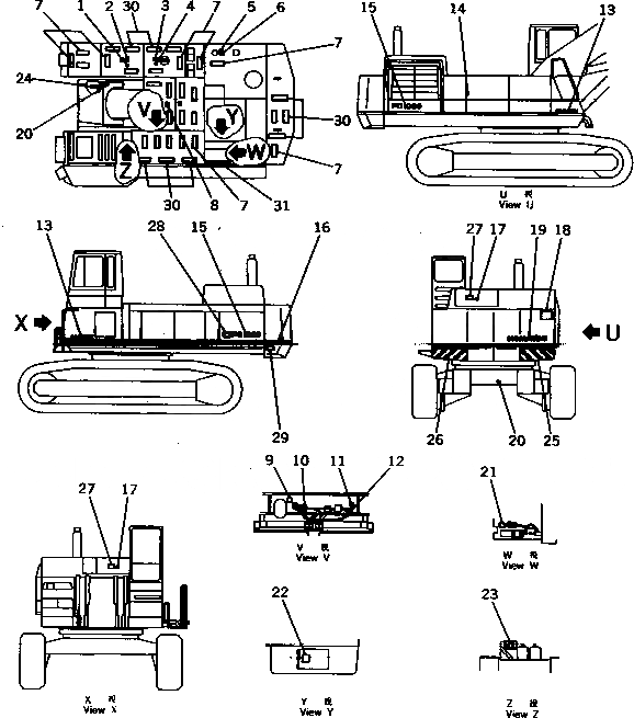 Схема запчастей Komatsu PC1000SE-1 - МАРКИРОВКА (ШАССИ) (ПОРТУГАЛ.) (ДЛЯ EC)(№-) МАРКИРОВКА¤ ИНСТРУМЕНТ И РЕМКОМПЛЕКТЫ