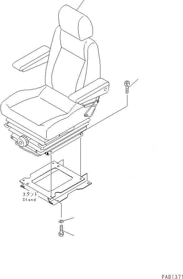 Схема запчастей Komatsu PC100L-6 - КРЕСЛО ОПЕРАТОРА (НАКЛОНЯЕМОЕ) (С ВОЗД. ПОДВЕСКОЙ) (DELUXE)(№-) КАБИНА ОПЕРАТОРА И СИСТЕМА УПРАВЛЕНИЯ