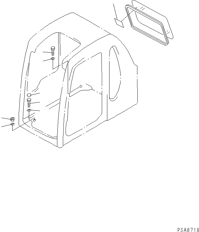 Схема запчастей Komatsu PC100L-6 - КАБИНА (ЧАСТИ Д/УСТАНОВКИ)(№-7) КАБИНА ОПЕРАТОРА И СИСТЕМА УПРАВЛЕНИЯ