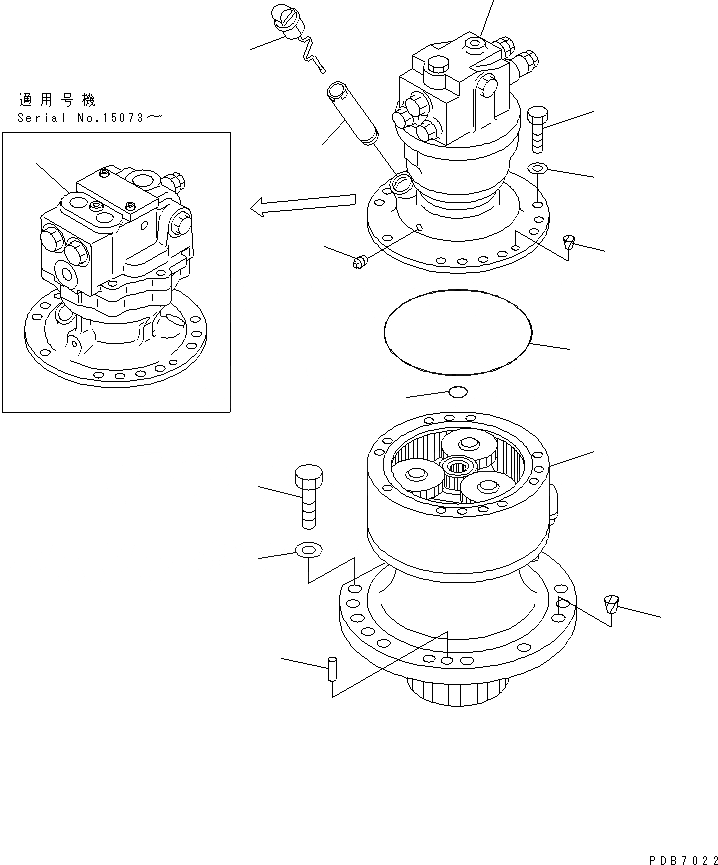 Схема запчастей Komatsu PC100L-6 - МЕХАНИЗМ ПОВОРОТА(№-99) ПОВОРОТН. КРУГ И КОМПОНЕНТЫ