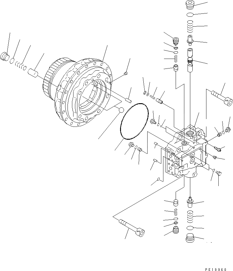 Схема запчастей Komatsu PC100L-6 - МОТОР ХОДА (/)(№-99) ОСНОВН. КОМПОНЕНТЫ И РЕМКОМПЛЕКТЫ