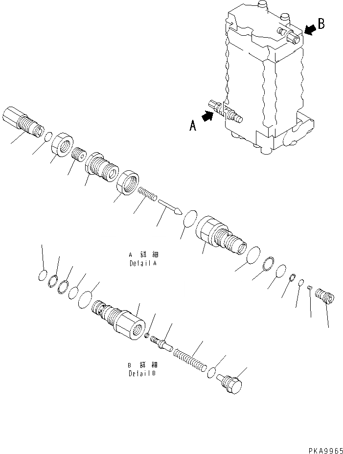 Схема запчастей Komatsu PC100L-6 - ОСНОВН. КЛАПАН (-АКТУАТОР) (/)(№8-99) ОСНОВН. КОМПОНЕНТЫ И РЕМКОМПЛЕКТЫ