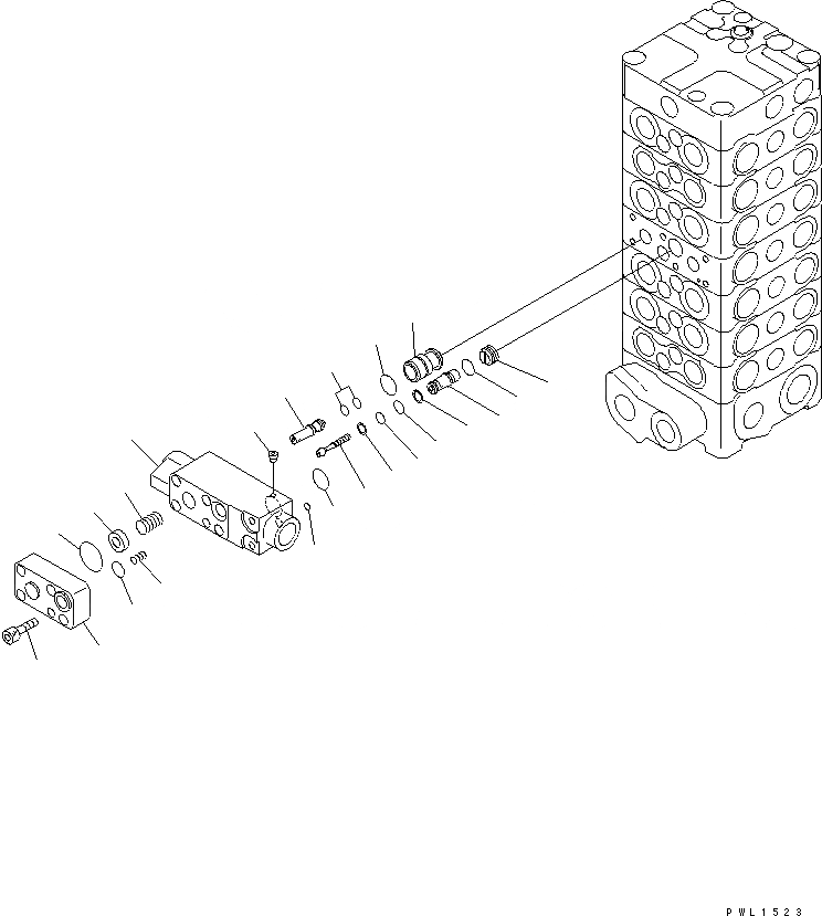 Схема запчастей Komatsu PC100L-6 - ОСНОВН. КЛАПАН (7-КЛАПАН) (/)(№-) ОСНОВН. КОМПОНЕНТЫ И РЕМКОМПЛЕКТЫ