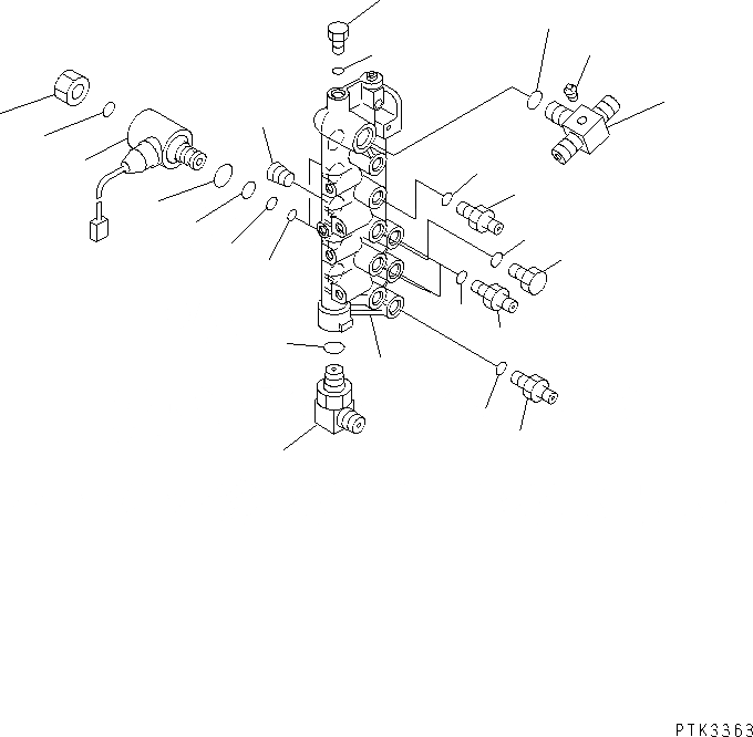 Схема запчастей Komatsu PC100N-6 - СОЛЕНОИДНЫЙ КЛАПАН ЛИНИЯ (СОЛЕНОИДНЫЙ КЛАПАН)(№9-) ГИДРАВЛИКА