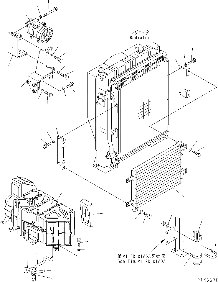 Схема запчастей Komatsu PC100N-6 - КОНДИЦ. ВОЗДУХА (БЛОК)(№9-) КАБИНА ОПЕРАТОРА И СИСТЕМА УПРАВЛЕНИЯ