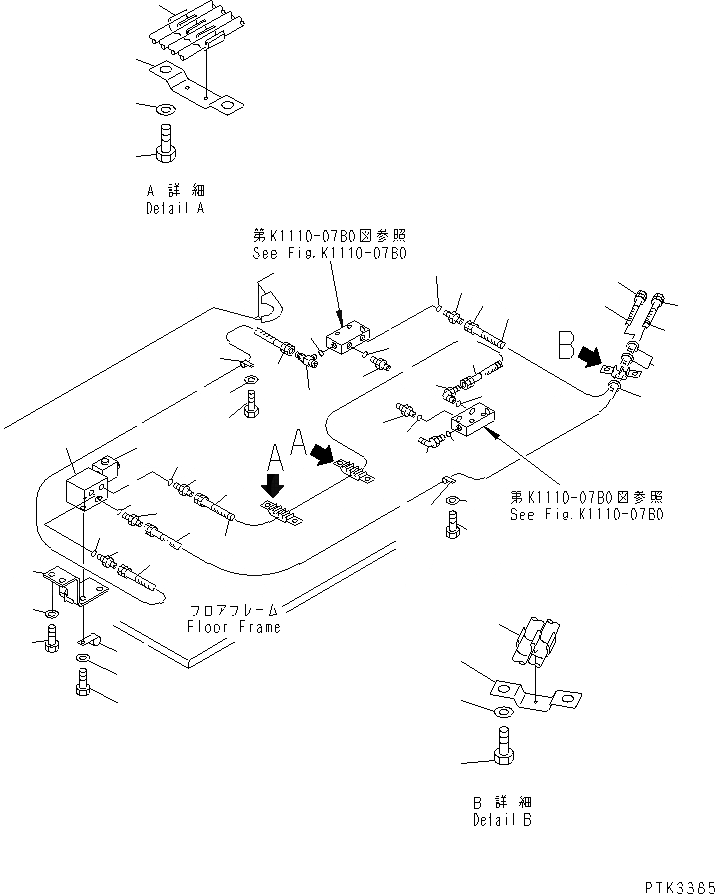 Схема запчастей Komatsu PC100N-6 - ОСНОВН. КОНСТРУКЦИЯ (P.P.C. ТРУБЫ)(№9-) КАБИНА ОПЕРАТОРА И СИСТЕМА УПРАВЛЕНИЯ