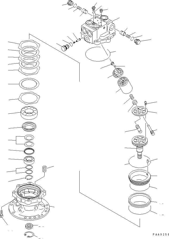 Схема запчастей Komatsu PC100N-6 - МОТОР ПОВОРОТА (/)(№9-) ОСНОВН. КОМПОНЕНТЫ И РЕМКОМПЛЕКТЫ