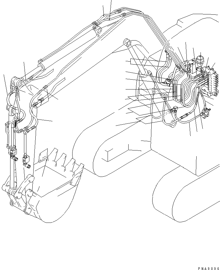 Схема запчастей Komatsu PC100N-6 - ШЛАНГИ РАБОЧ. ОБОРУД-Я КАТАЛОГИ ЗЧ