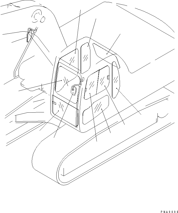 Схема запчастей Komatsu PC100N-6 - СТЕКЛА И ЗАДН. VIEW MIRROR КАТАЛОГИ ЗЧ