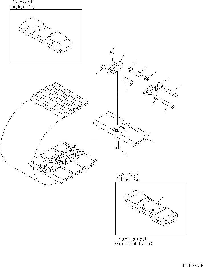 Схема запчастей Komatsu PC100N-6 - ГУСЕНИЦЫ КАТАЛОГИ ЗЧ