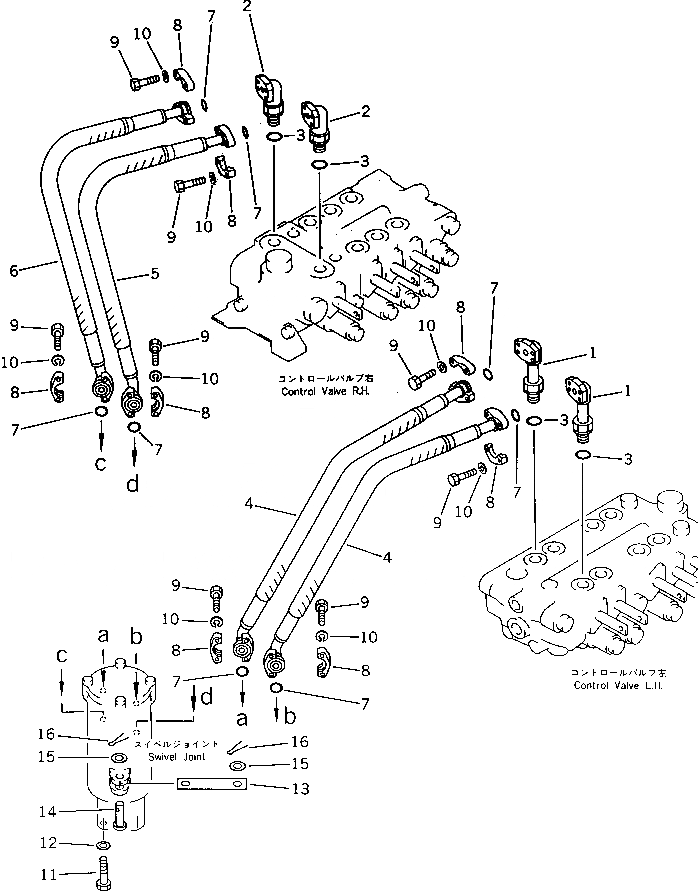 Схема запчастей Komatsu PC100SS-3 - ГИДРОЛИНИЯ (КЛАПАН TO/FROM ПОВОРОТНОЕ СОЕДИНЕНИЕ) ХОД И КОНЕЧНАЯ ПЕРЕДАЧА