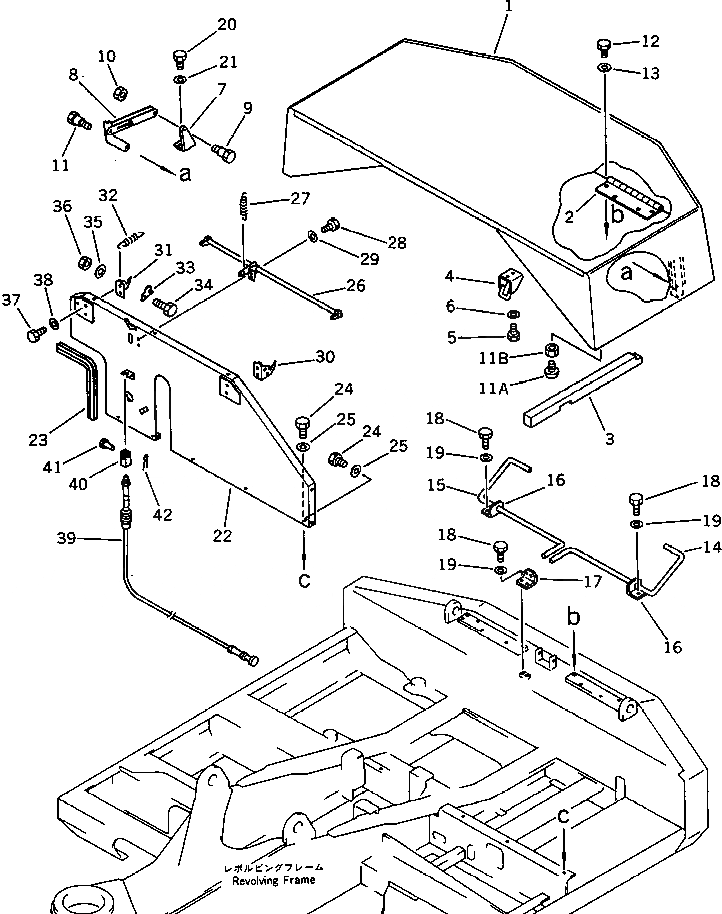 Схема запчастей Komatsu PC100US-3 - MACHINERY ОБСТАНОВКА (/)(№-) ЧАСТИ КОРПУСА