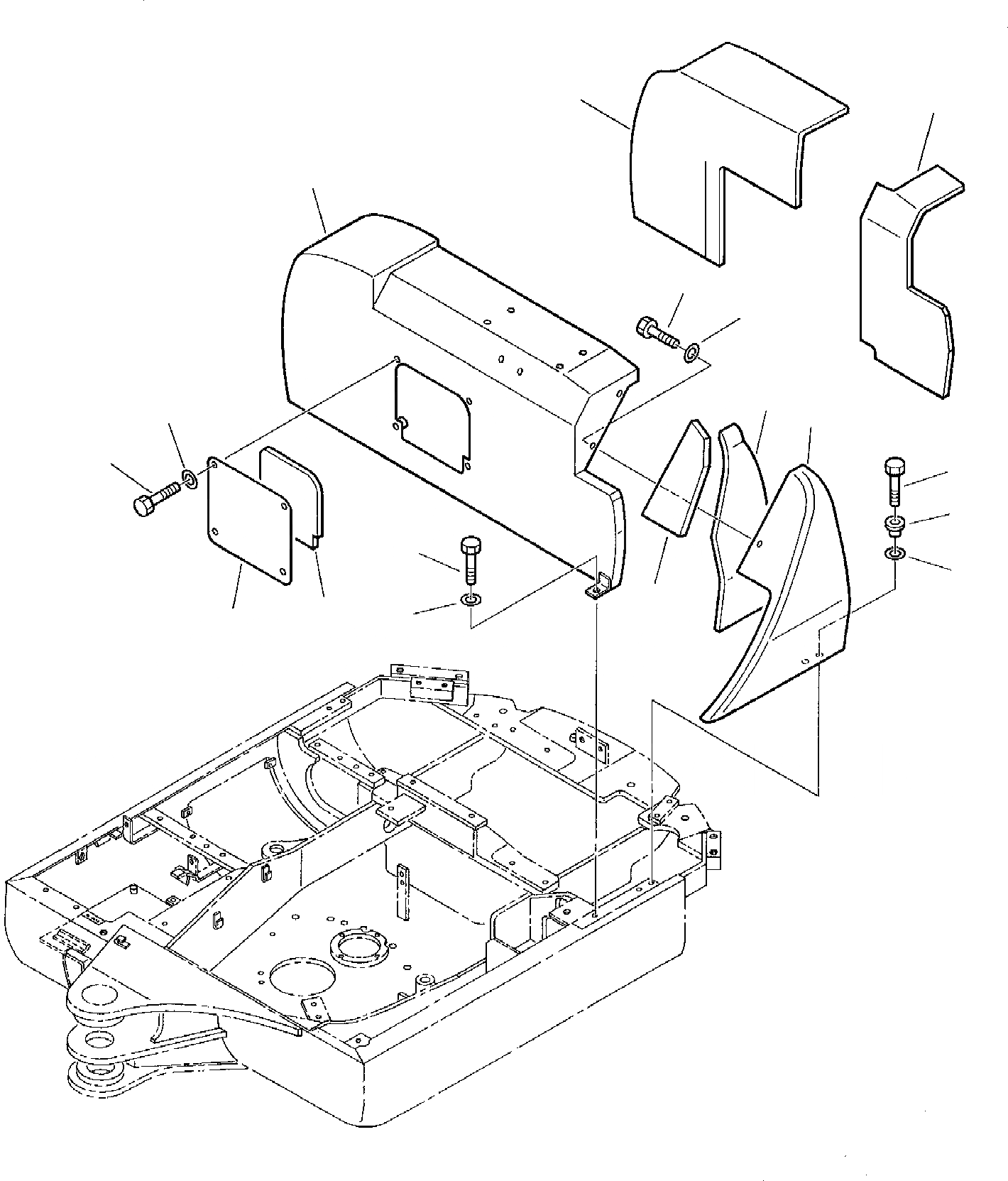 Схема запчастей Komatsu PC10-7 - КАПОТ (/) ЧАСТИ КОРПУСА И КАБИНА