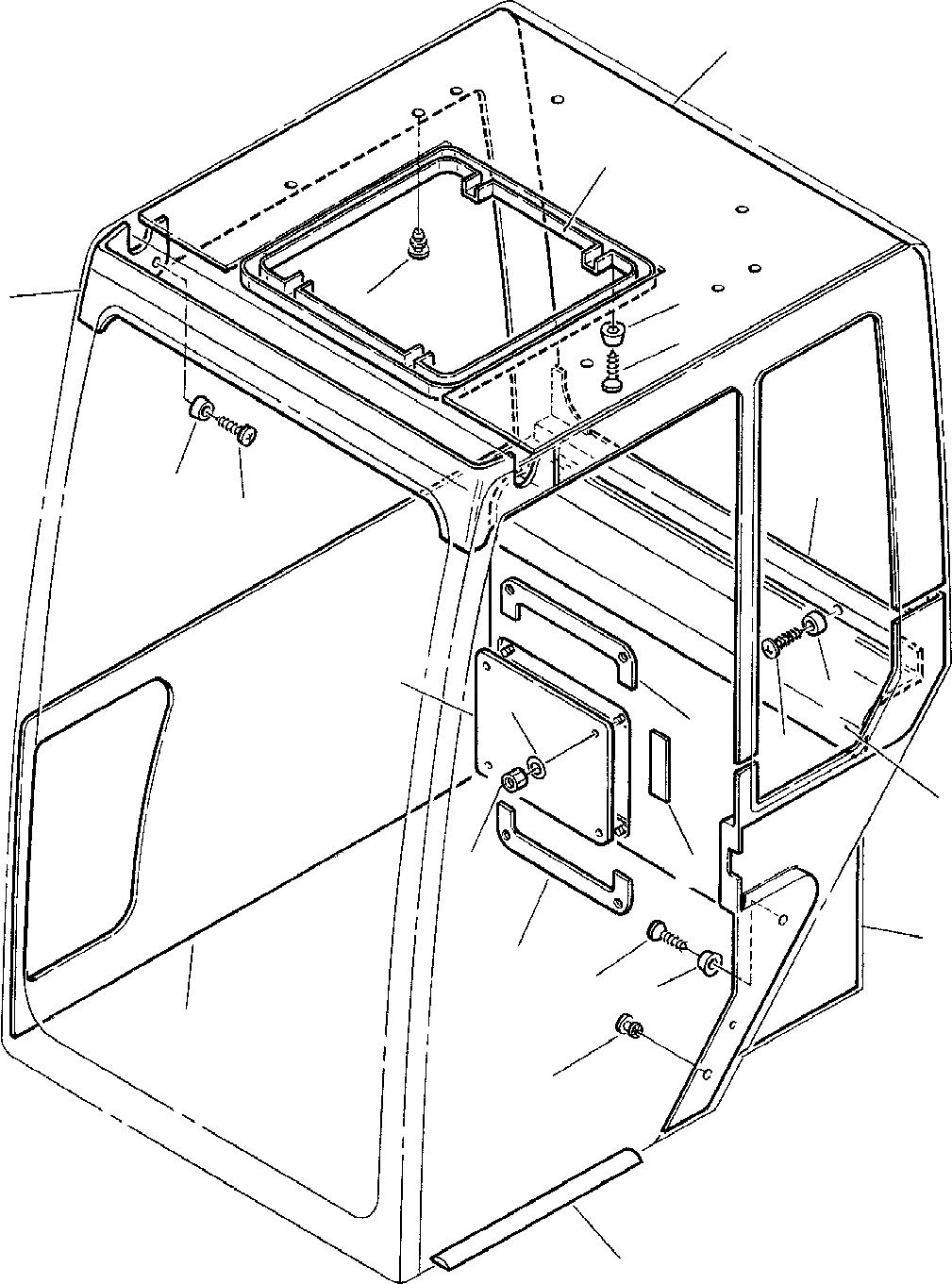 Схема запчастей Komatsu PC10-7 - КАБИНА (/) ЧАСТИ КОРПУСА И КАБИНА