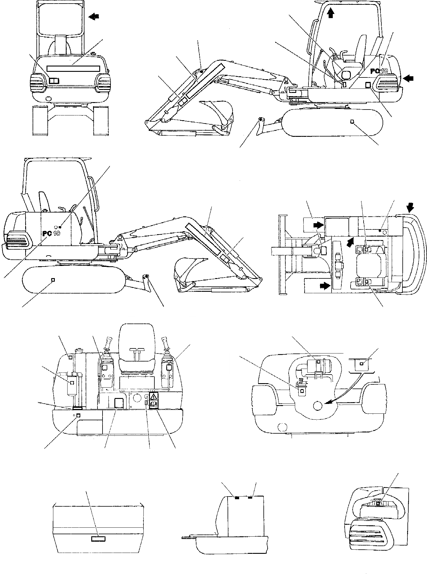 Схема запчастей Komatsu PC10-7 - МАРКИРОВКА (НАВЕС) МАРКИРОВКА