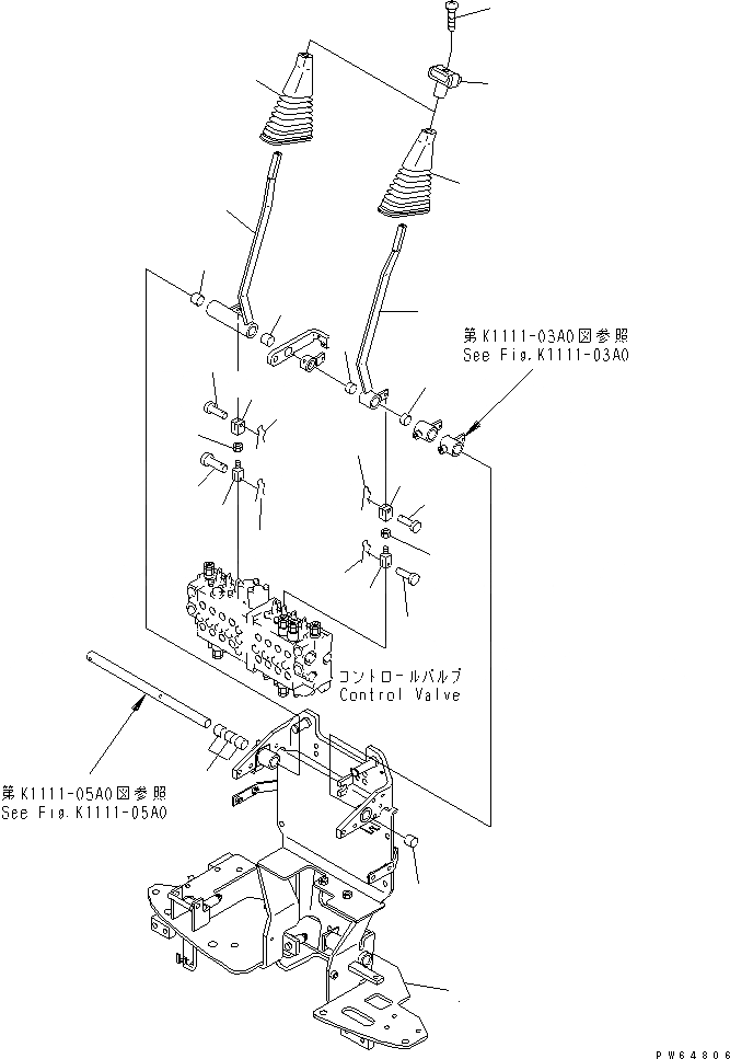 Схема запчастей Komatsu PC10MR-1 - ОСНОВН. УПРАВЛ-Е (ОСНОВН. КОРПУС И РЫЧАН УПРАВЛ-Я ХОДОМ)(№-88) КАБИНА ОПЕРАТОРА И СИСТЕМА УПРАВЛЕНИЯ