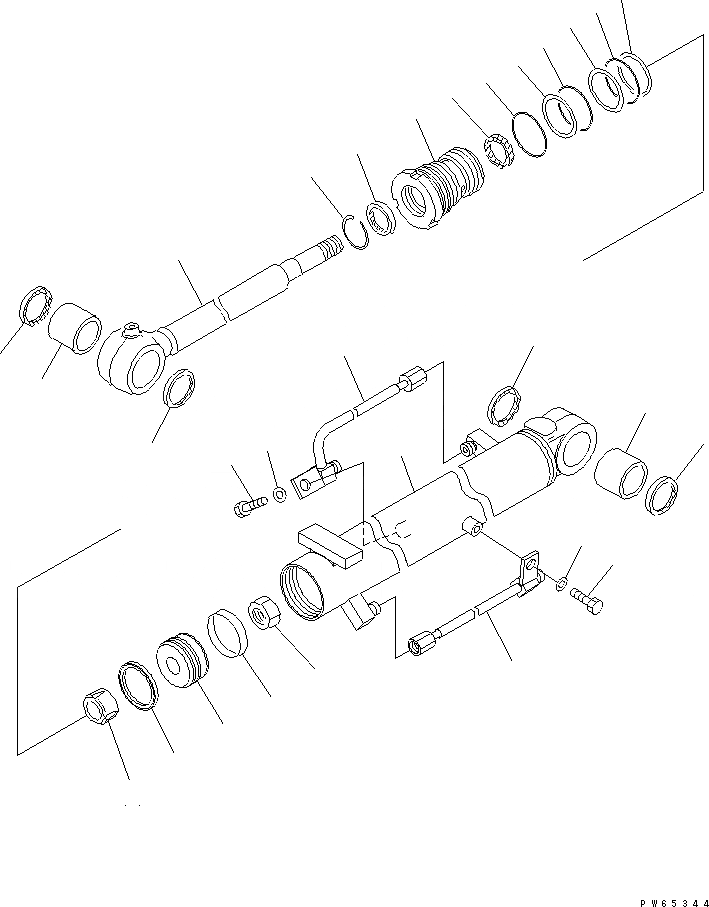 Схема запчастей Komatsu PC10MR-1 - ЦИЛИНДР СТРЕЛЫ(ВНУТР. ЧАСТИ) ОСНОВН. КОМПОНЕНТЫ И РЕМКОМПЛЕКТЫ
