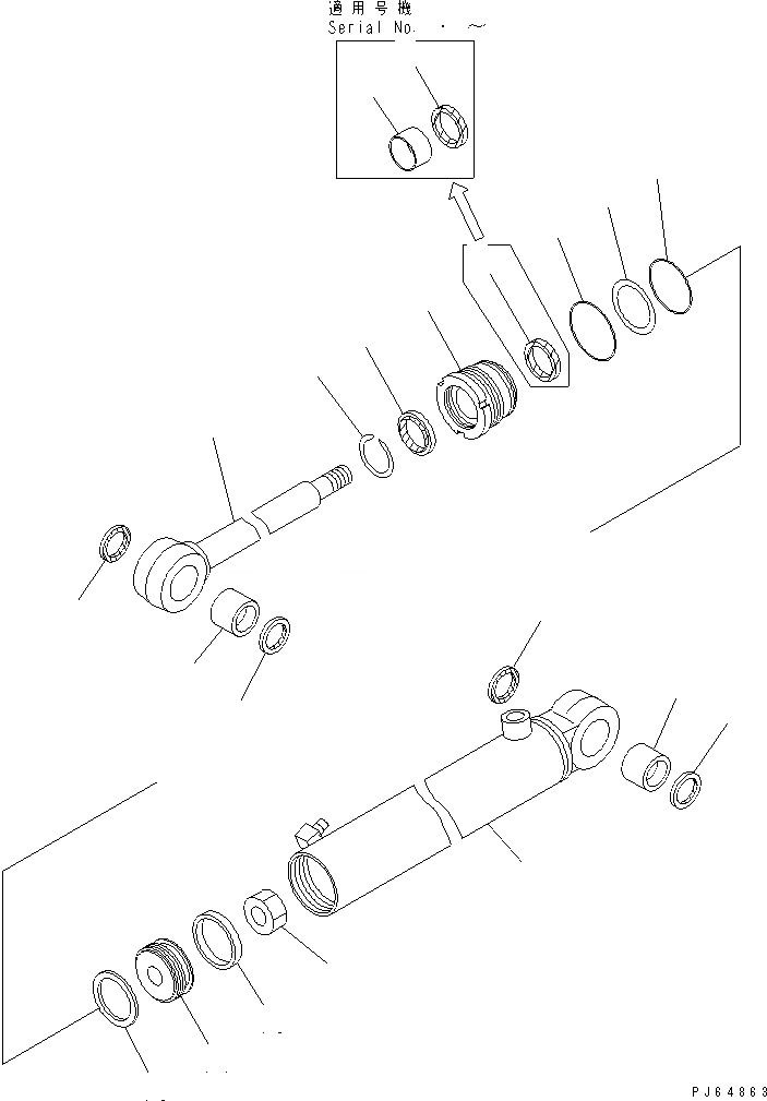 Схема запчастей Komatsu PC10MR-1 - ПОВОРОТН. ЦИЛИНДР (ВНУТР. ЧАСТИ) ОСНОВН. КОМПОНЕНТЫ И РЕМКОМПЛЕКТЫ