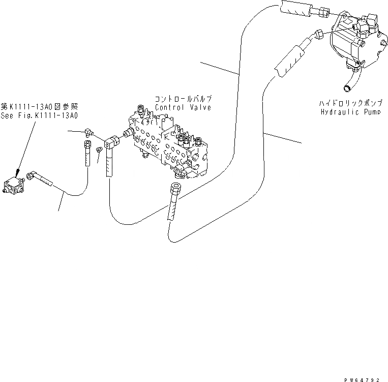 Схема запчастей Komatsu PC10MR-1-A - ЛИНИЯ ПОДАЧИ(№-99) ГИДРАВЛИКА