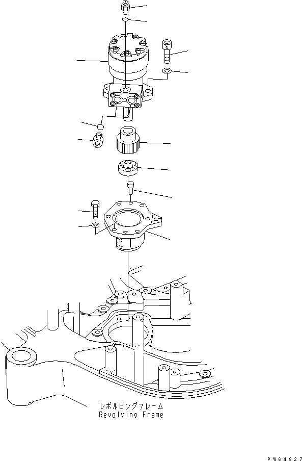 Схема запчастей Komatsu PC10MR-1-A - МЕХАНИЗМ ПОВОРОТА И МОТОР (КРЕПЛЕНИЕ) ПОВОРОТН. КРУГ И КОМПОНЕНТЫ