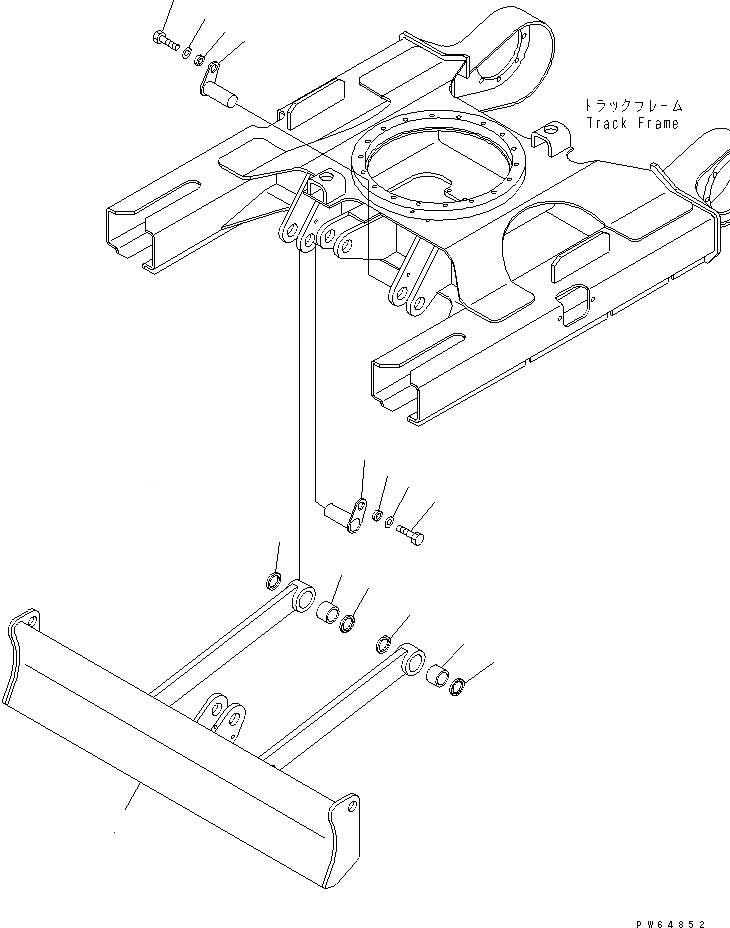 Схема запчастей Komatsu PC10MR-1-A - ОТВАЛ (ОТВАЛ И ПАЛЕЦ) (ФИКС. GAUGE) РАБОЧЕЕ ОБОРУДОВАНИЕ