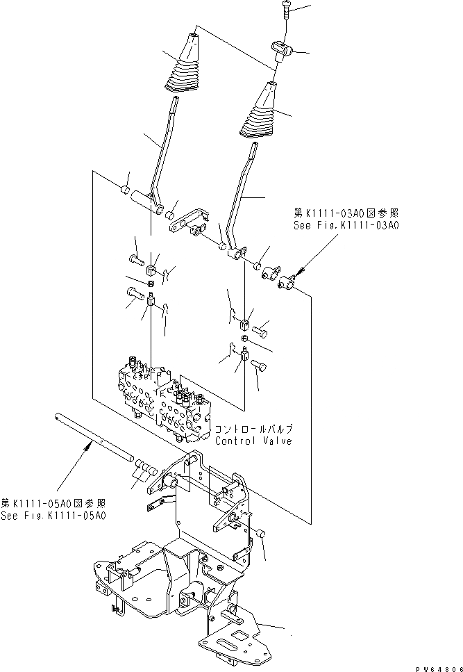 Схема запчастей Komatsu PC10MR-1-B - ОСНОВН. УПРАВЛ-Е (ОСНОВН. КОРПУС И РЫЧАН УПРАВЛ-Я ХОДОМ)(№-88) КАБИНА ОПЕРАТОРА И СИСТЕМА УПРАВЛЕНИЯ