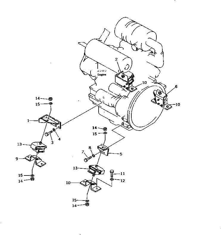 Схема запчастей Komatsu PC10N-7 - КРЕПЛЕНИЕ ДВИГАТЕЛЯ КОМПОНЕНТЫ ДВИГАТЕЛЯ