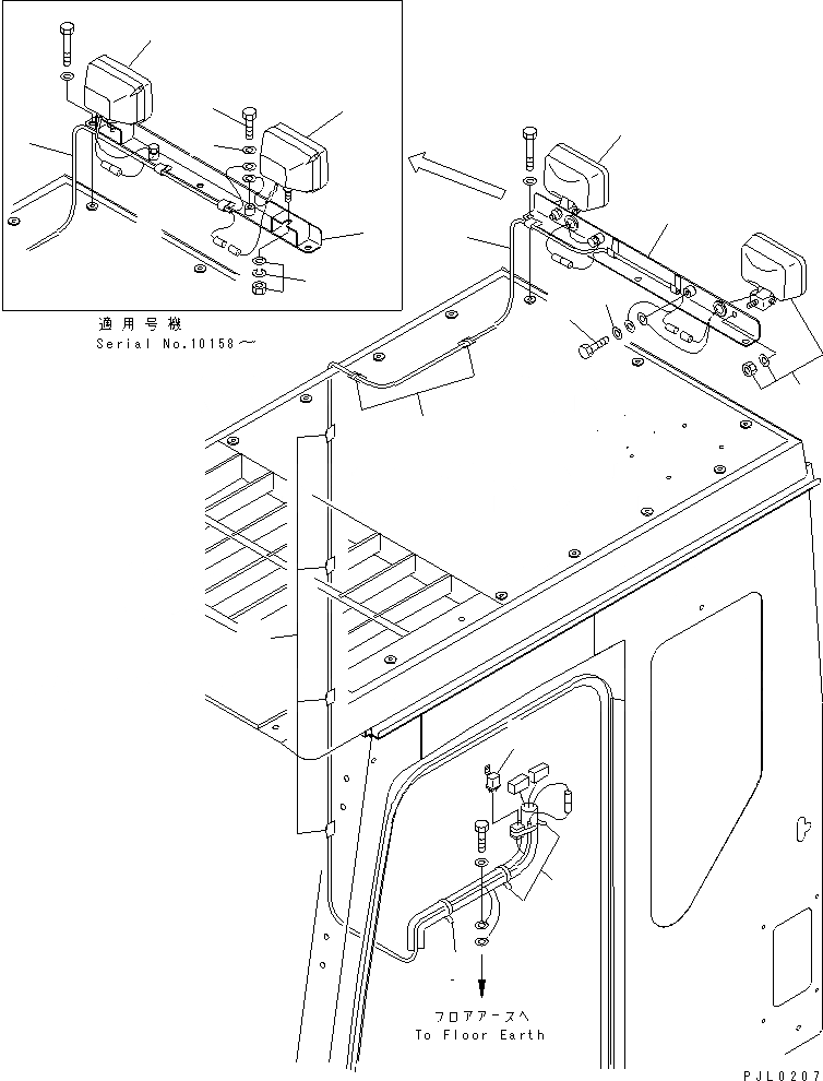 Схема запчастей Komatsu PC1100-6 - BACK LIGHT ЭЛЕКТРИКА