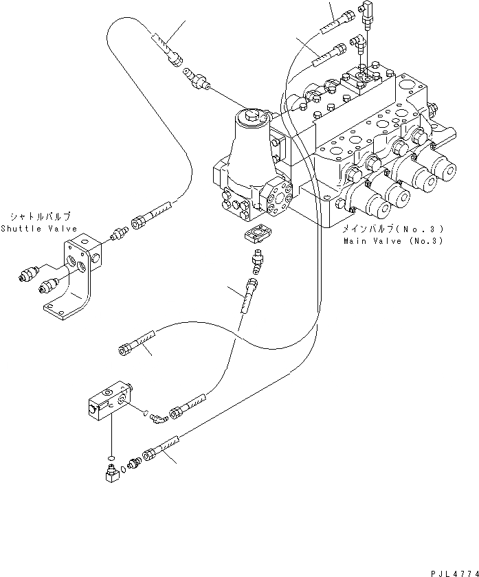 Схема запчастей Komatsu PC1100-6 - NO. КЛАПАН (PPC ЛИНИЯ ПОВОРОТА)(№8-) ГИДРАВЛИКА