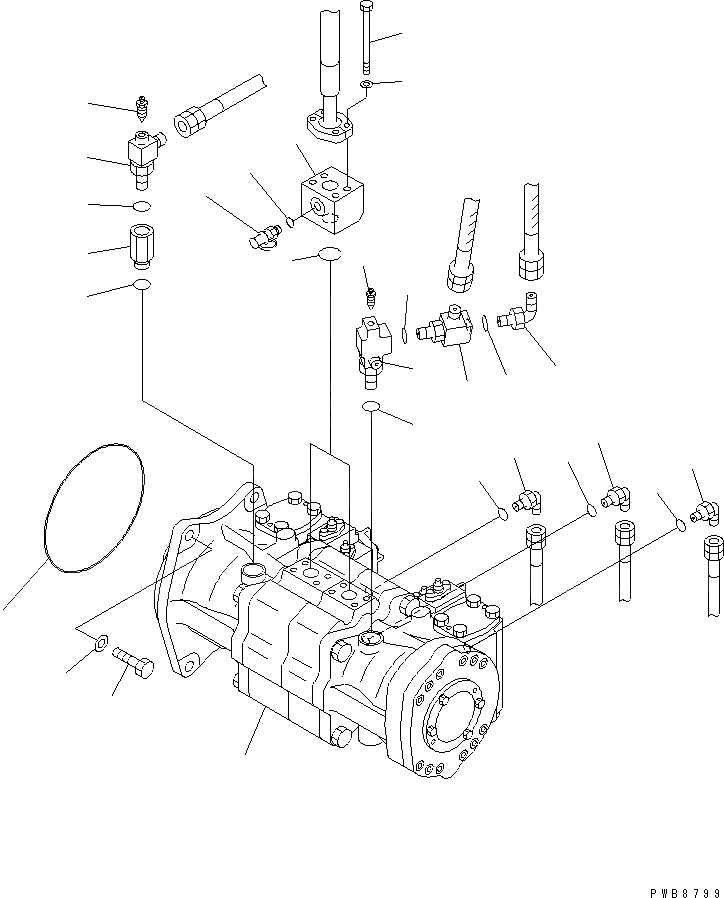 Схема запчастей Komatsu PC1100-6 - NO. НАСОС (СОЕДИНИТ. ЧАСТИ) (TROPICAL WEATHER СПЕЦ-Я.) ГИДРАВЛИКА