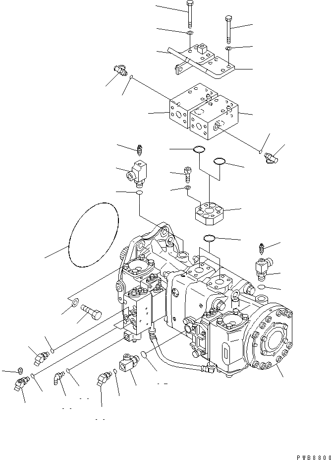 Схема запчастей Komatsu PC1100-6 - NO. НАСОС (СОЕДИНИТ. ЧАСТИ) (TROPICAL WEATHER СПЕЦ-Я.) ГИДРАВЛИКА