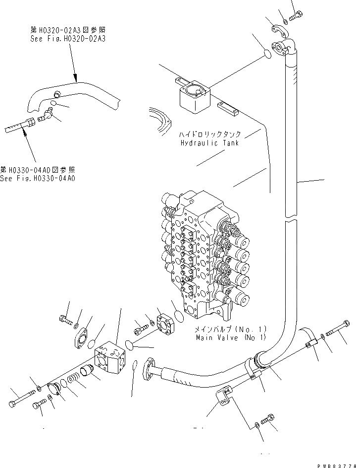 Схема запчастей Komatsu PC1100-6 - ВОЗВРАТНАЯ ЛИНИЯ (NO. КЛАПАН) (TROPICAL WEATHER СПЕЦ-Я.) (ДЛЯ GHANA) ГИДРАВЛИКА