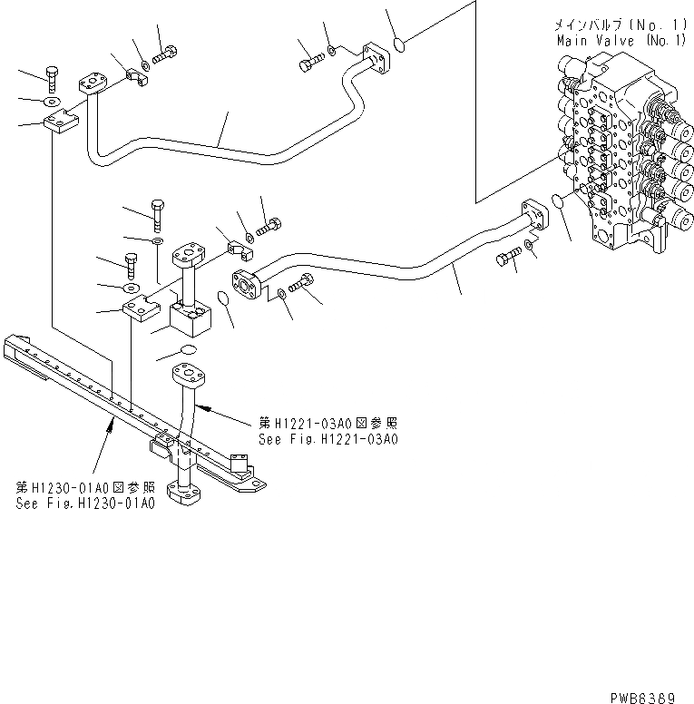 Схема запчастей Komatsu PC1100-6 - РУКОЯТЬ LINS (NO. КЛАПАН) ГИДРАВЛИКА