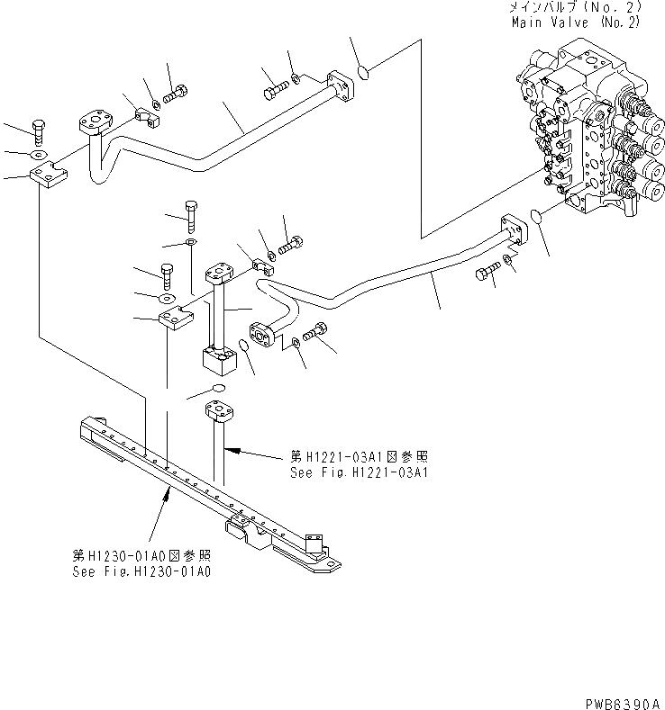 Схема запчастей Komatsu PC1100-6 - РУКОЯТЬ LINS (NO. КЛАПАН) (TROPICAL WEATHER СПЕЦ-Я.) ГИДРАВЛИКА