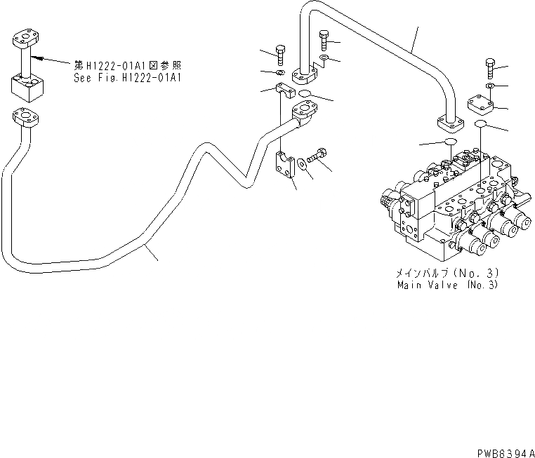 Схема запчастей Komatsu PC1100-6 - ЛИНИЯ КОВШАS (NO. КЛАПАН) (TROPICAL WEATHER СПЕЦ-Я.) ГИДРАВЛИКА