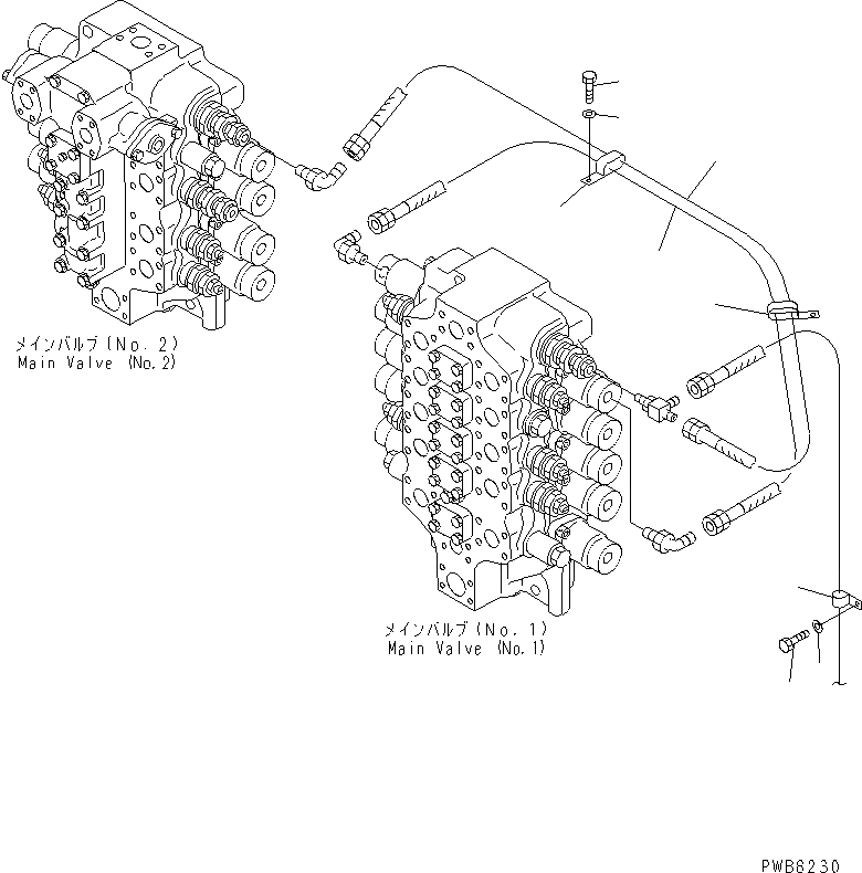 Схема запчастей Komatsu PC1100-6 - PPC ЛИНИЯ УСИЛ. ПОДЪЕМАS ГИДРАВЛИКА