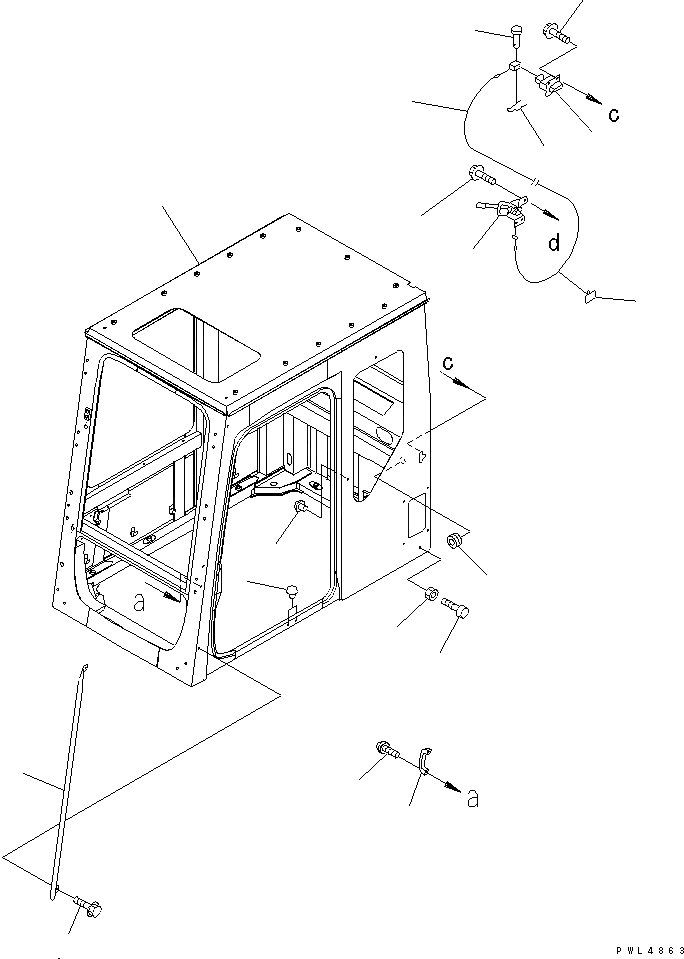 Схема запчастей Komatsu PC1100-6 - КАБИНА (КАБИНА (INКАПОТ) (С ЧАСТИ КОРПУСА)(№30025-31999) ) (КАБИНА¤ РУЧКА И ФИКСАТОР ОТКРЫТИЯ)      (СДВИГ. ВВЕРХ ОКНА)(№7-) КАБИНА ОПЕРАТОРА И СИСТЕМА УПРАВЛЕНИЯ