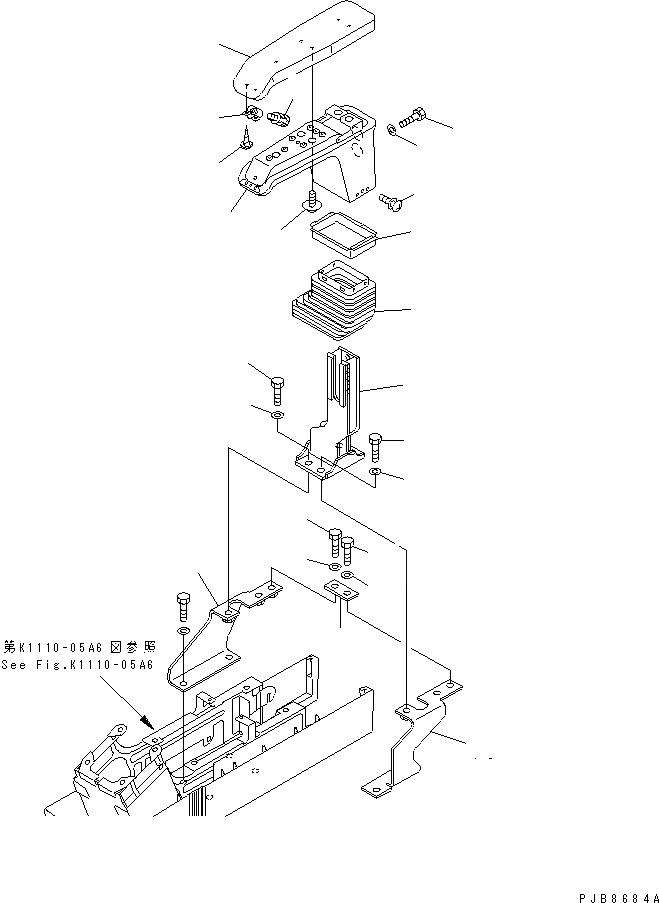 Схема запчастей Komatsu PC1100-6 - ОСНОВН. КОНСТРУКЦИЯ (ПРАВ. СТОЙКА) (ПОДЛОКОТНИК) (WRIST УПРАВЛ-Е)(№8-) КАБИНА ОПЕРАТОРА И СИСТЕМА УПРАВЛЕНИЯ