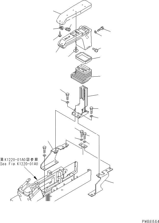 Схема запчастей Komatsu PC1100-6 - ПРАВ. СТОЙКА (ПОДЛОКОТНИК) (WRIST УПРАВЛ-Е)(№-7) КАБИНА ОПЕРАТОРА И СИСТЕМА УПРАВЛЕНИЯ