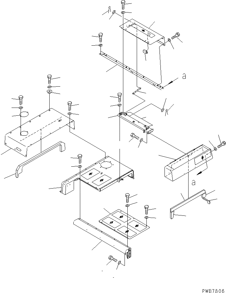 Схема запчастей Komatsu PC1100-6 - КАПОТ ЧАСТИ КОРПУСА