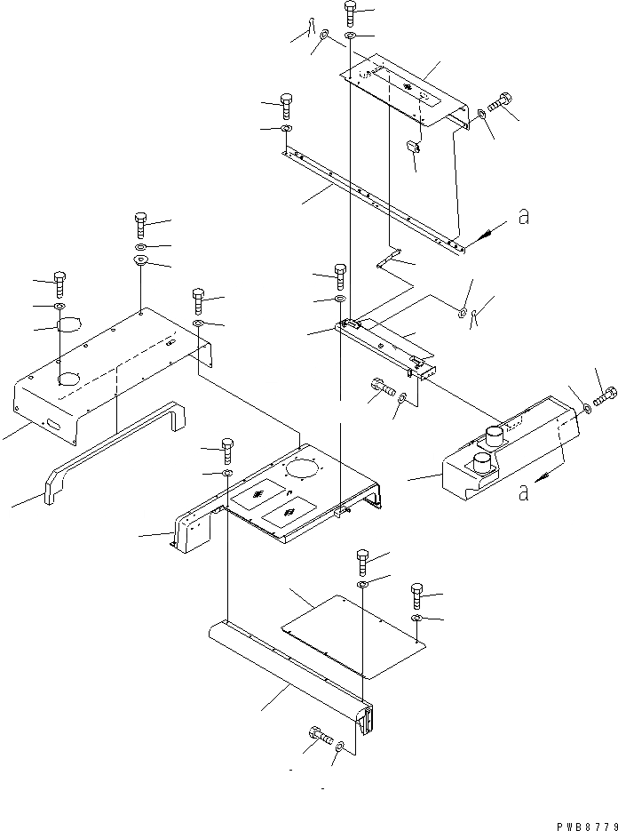Схема запчастей Komatsu PC1100-6 - КАПОТ (TROPICAL WEATHER СПЕЦ-Я.) ЧАСТИ КОРПУСА