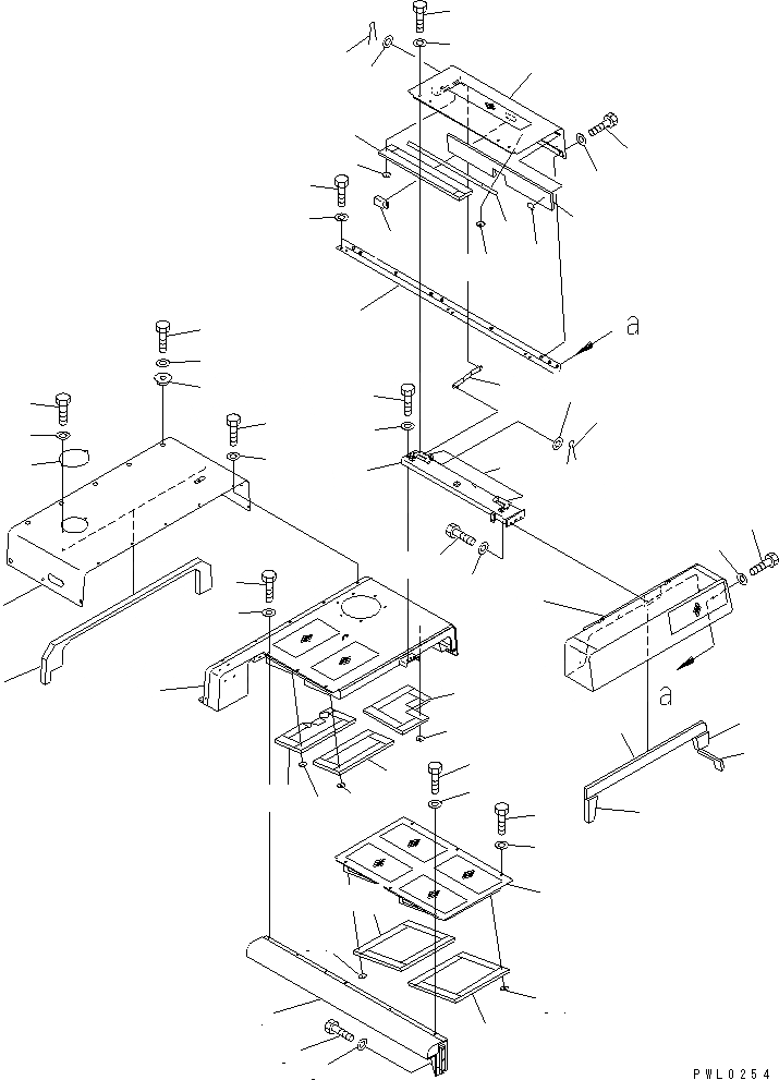 Схема запчастей Komatsu PC1100-6 - КАПОТ (ДЛЯ EC) ЧАСТИ КОРПУСА