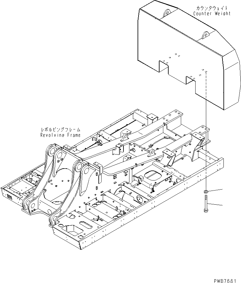 Схема запчастей Komatsu PC1100-6 - ВЕС КРЕПЛЕНИЕ ЧАСТИ КОРПУСА