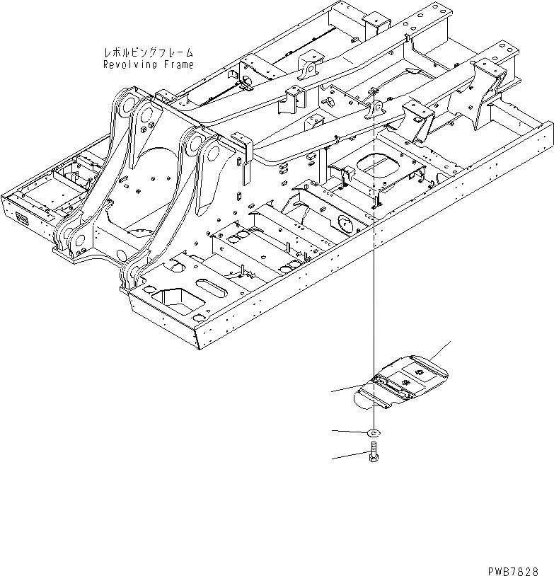 Схема запчастей Komatsu PC1100-6 - НИЖН. КРЫШКА (ОСНОВНАЯ РАМА) (ЦЕНТР.) ЧАСТИ КОРПУСА