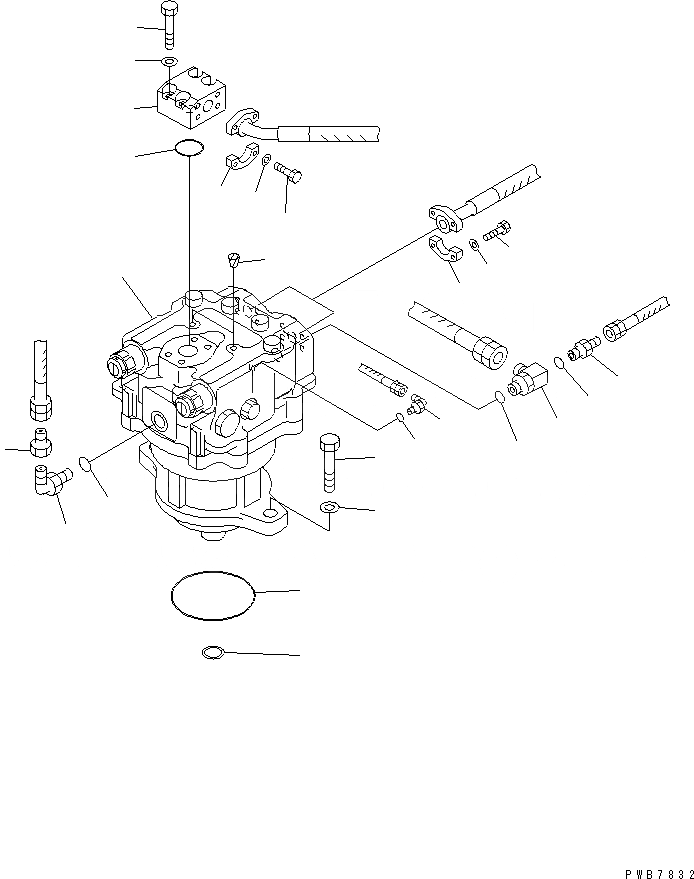 Схема запчастей Komatsu PC1100-6 - МОТОР ПОВОРОТА (ПЕРЕДН.) (TROPICAL WEATHER СПЕЦ-Я.) ПОВОРОТН. КРУГ И КОМПОНЕНТЫ